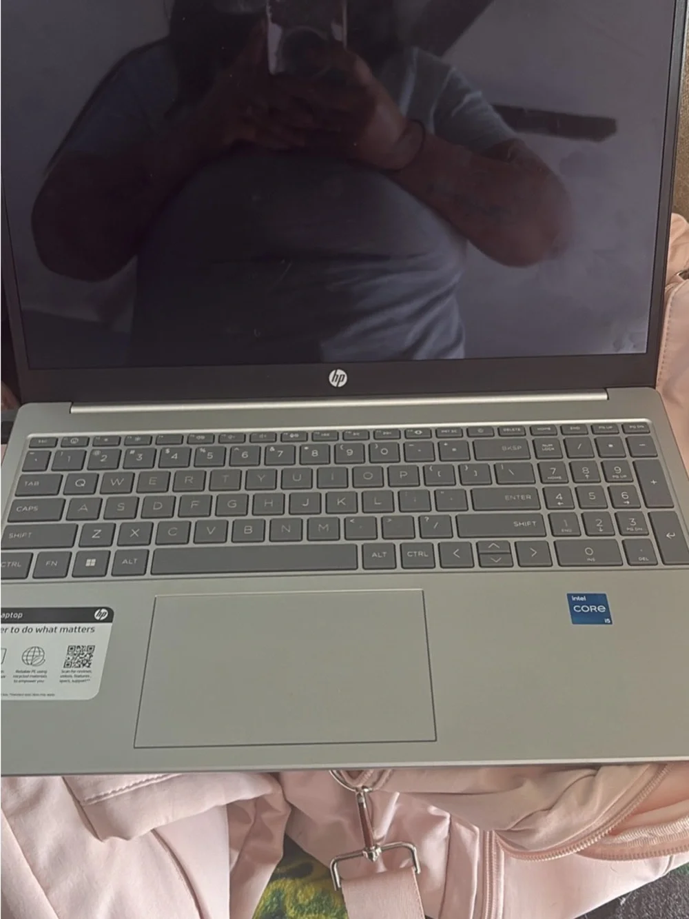 HP Silver Laptop with Metallic HP Logo